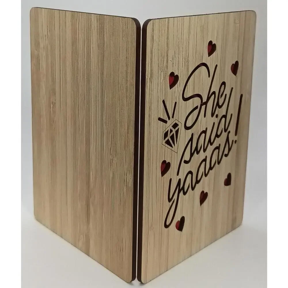 She Said Yaaas! Wooden Wedding Greeting‎ Card